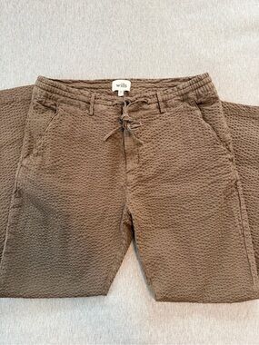 Wills Seersucker Easy Trouser - brown